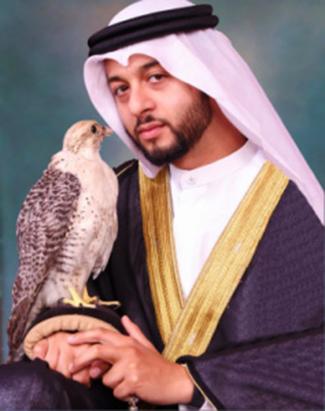 His Highness Prince Mahmoud Salah Al Din Assaf with eagle
