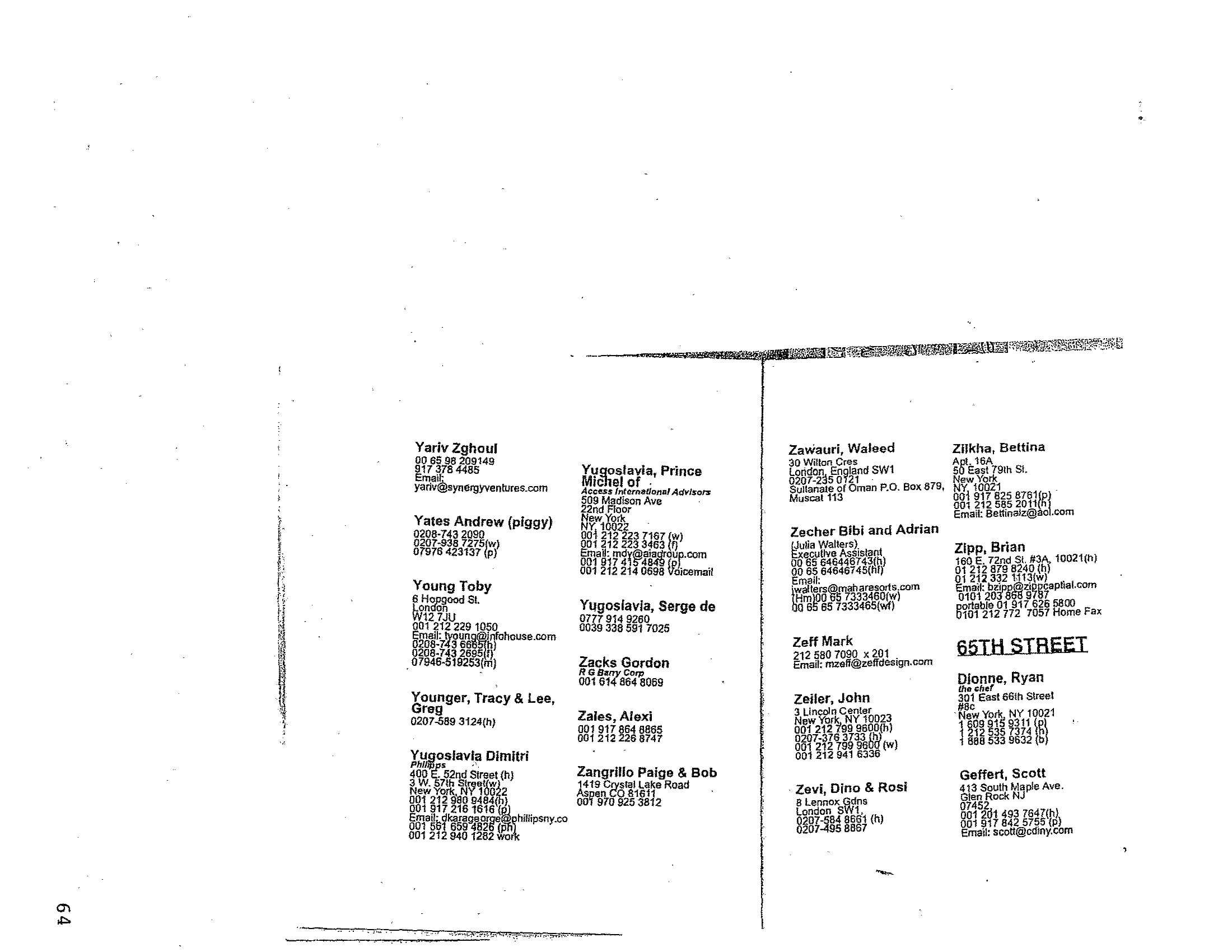 Page 59 from Esptein's contacts book