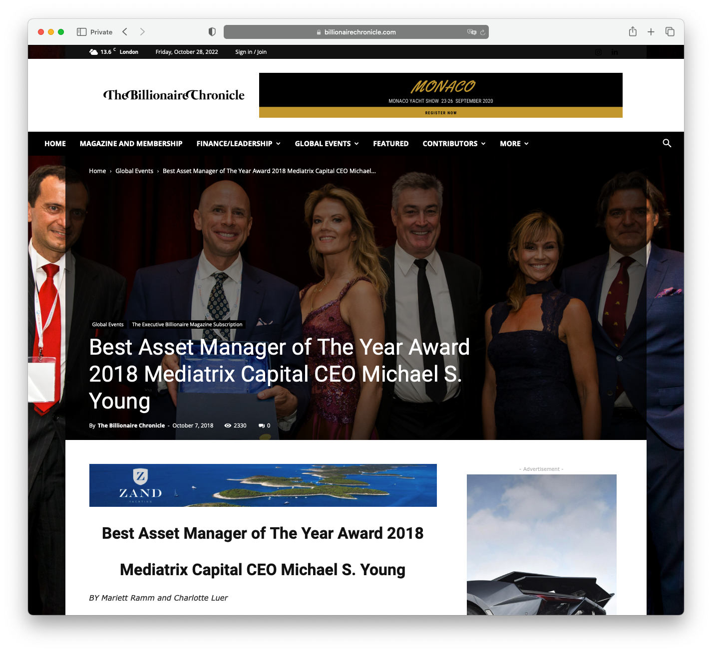 Mediatrix awarded best asset manager