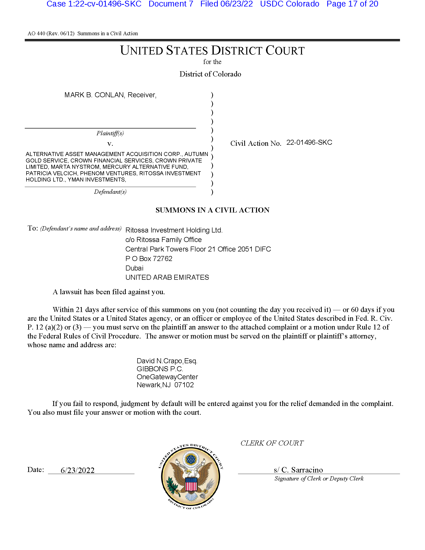 Ritossa’s school dean His Excellence Prof. Sir Igor Olegovich Eleferenko