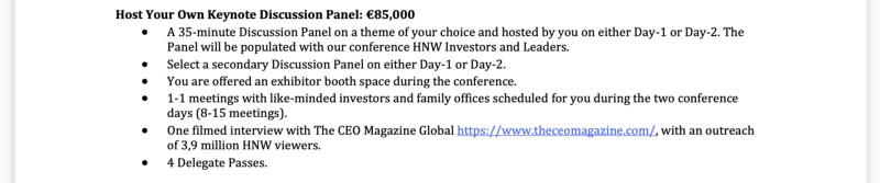 Ritossa summit VIP package